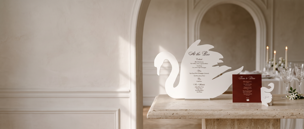 swan elegance menu one a white plate
