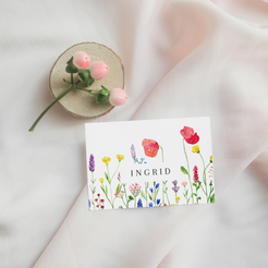 place card poppy bliss design