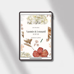 esave the date card rose elegance