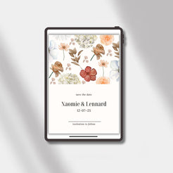 esave the date card 2 rose elegance
