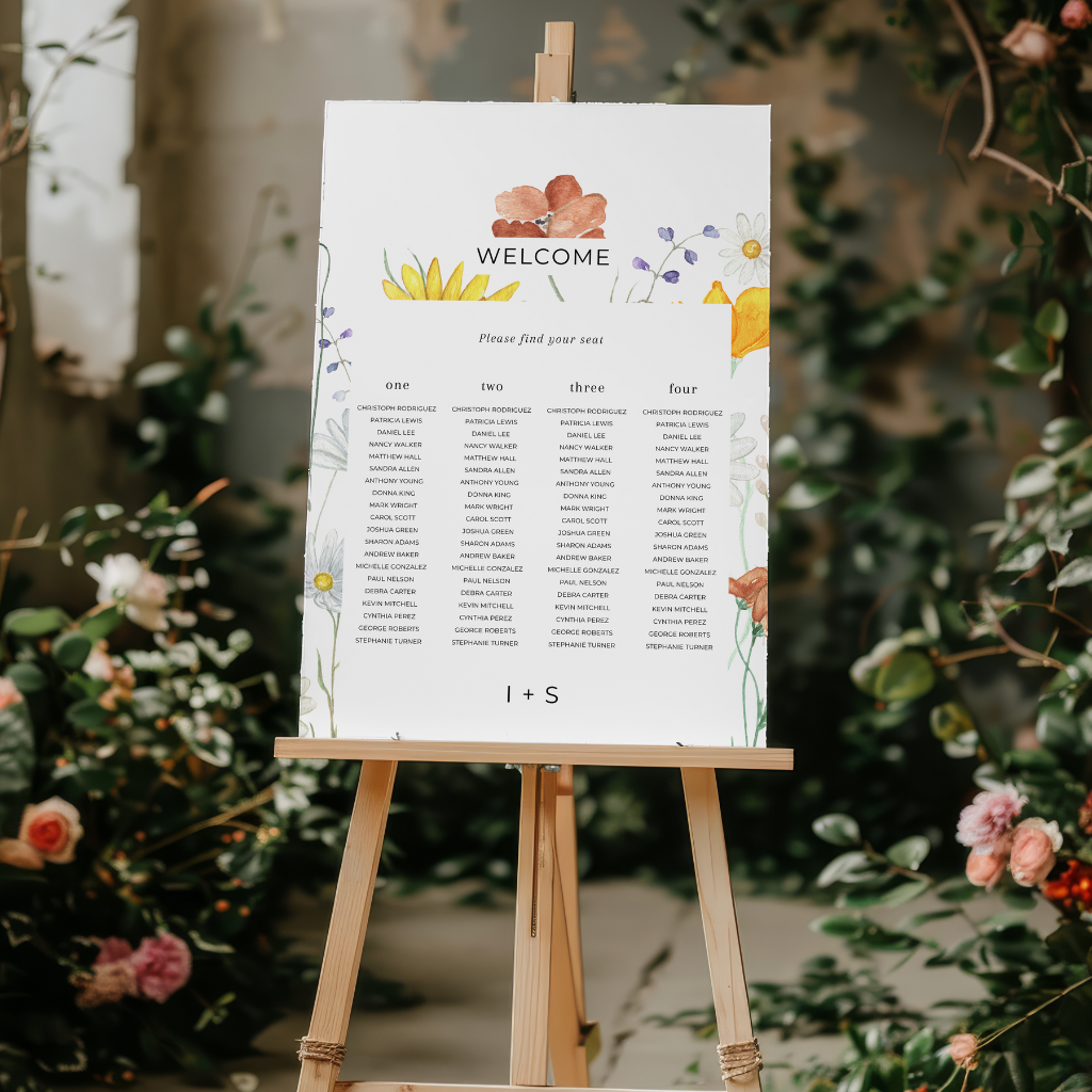 seating chart sunflower harmony design