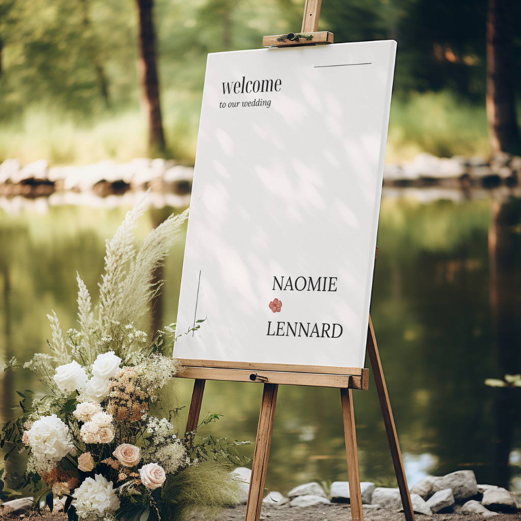 welcome sign rose elegance design