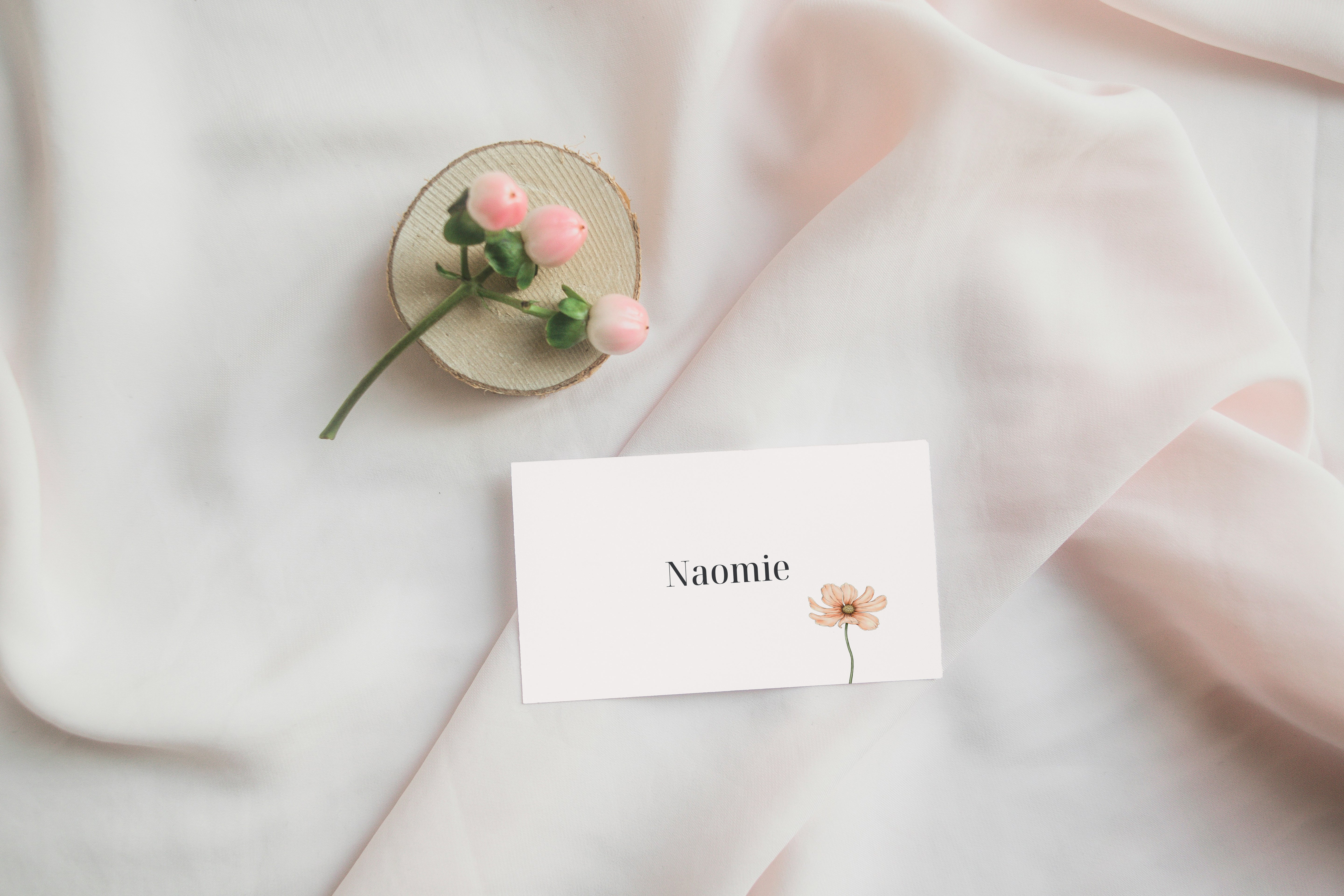 place card rose elegance design