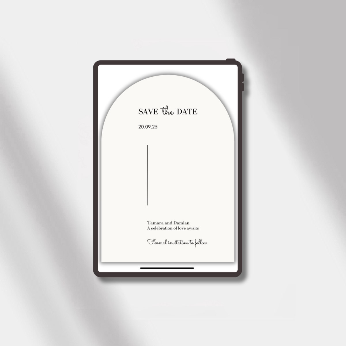 esave the date luminous noir off white