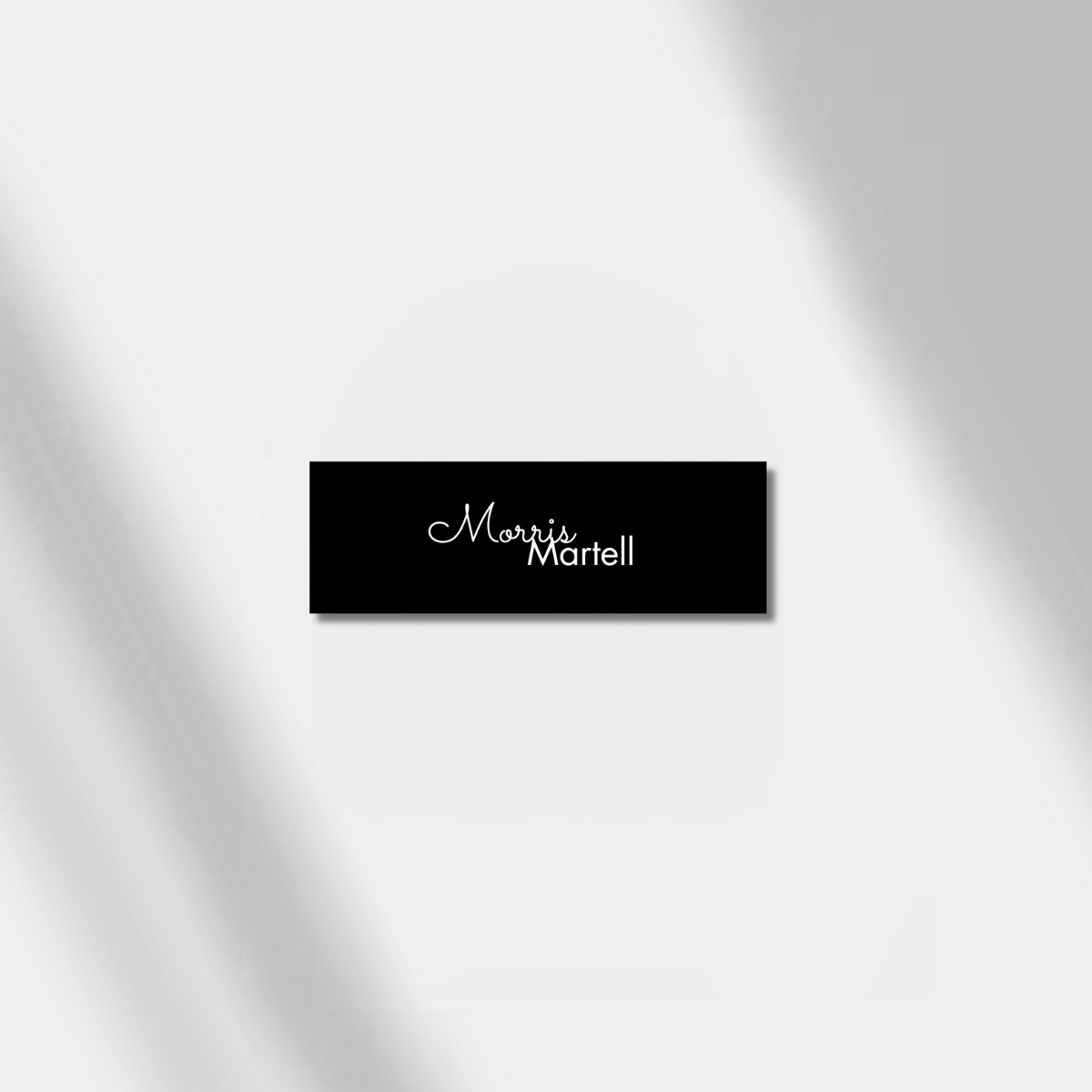 place card luminous noir black