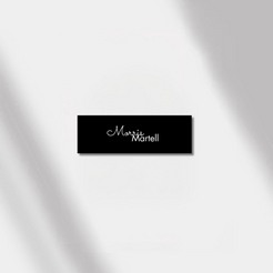 place card luminous noir black