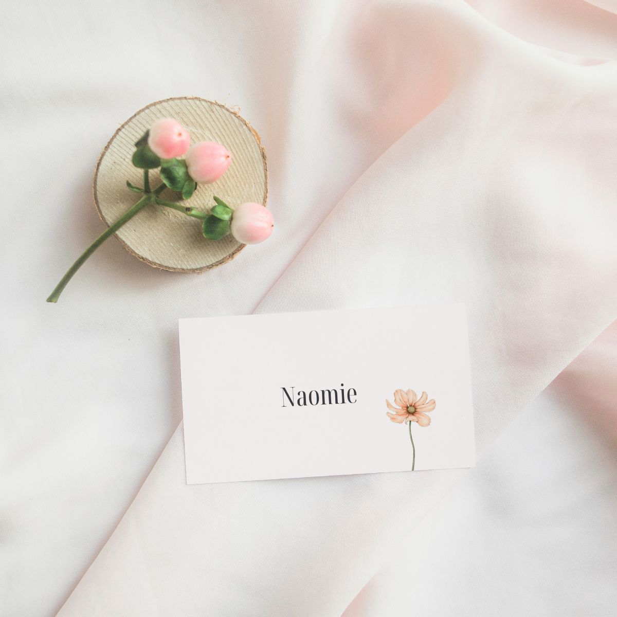 place card rose elegance design
