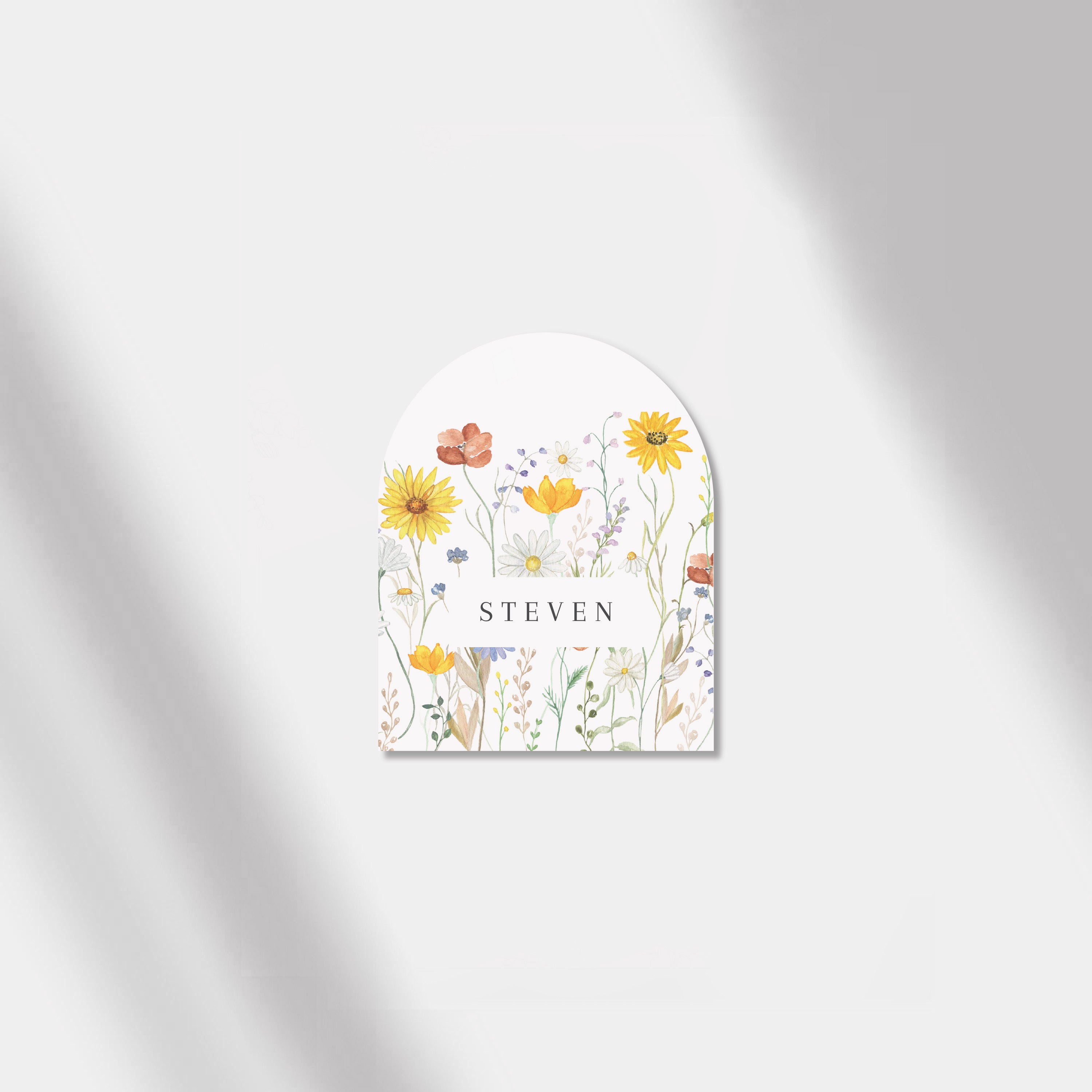 place card round sunflower harmony