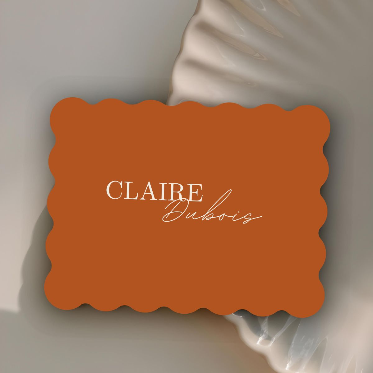 place cards scalloped elegance terracotta design