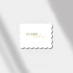 place cards scalloped elegance white/olive green