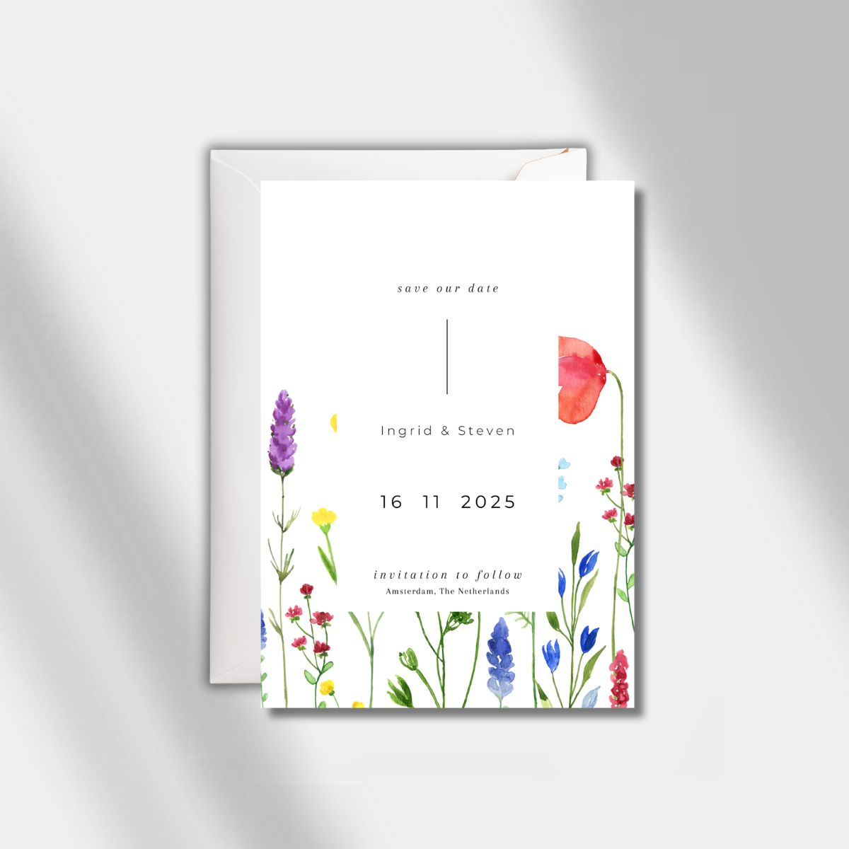 save the date card poppy bliss