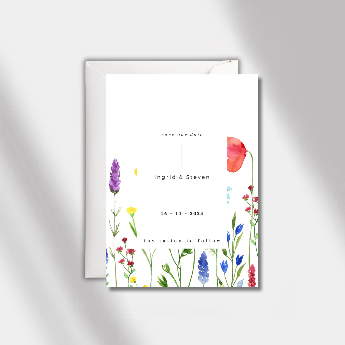 save the date card poppy bliss
