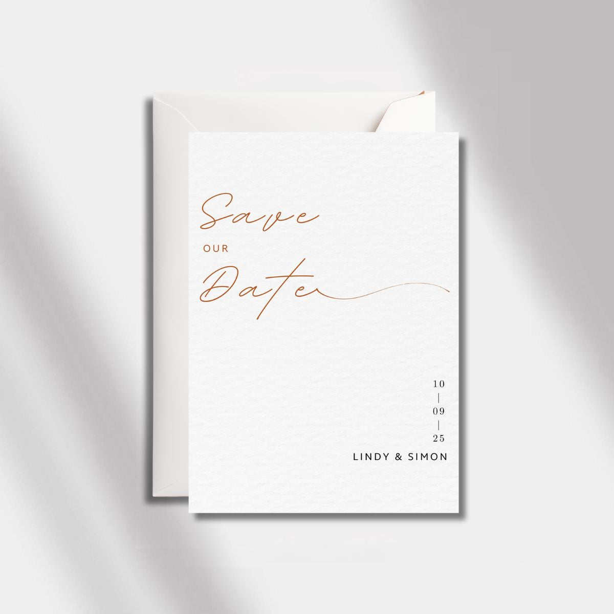 save the date card timeless minimal