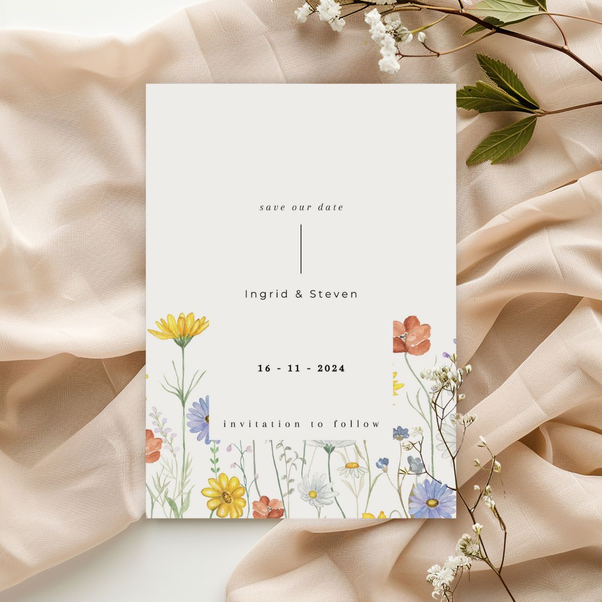 save the date sunflower harmony design