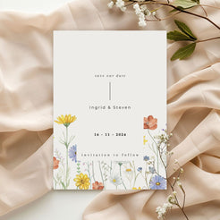 save the date sunflower harmony design