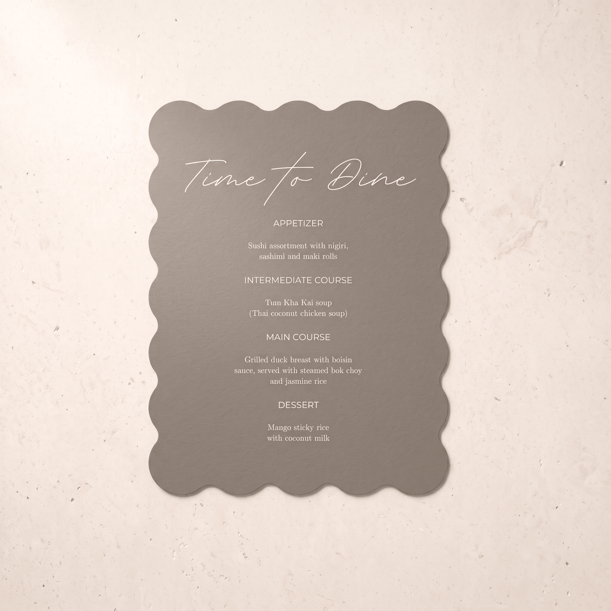 Scalloped Elegance Anthracite - Menu