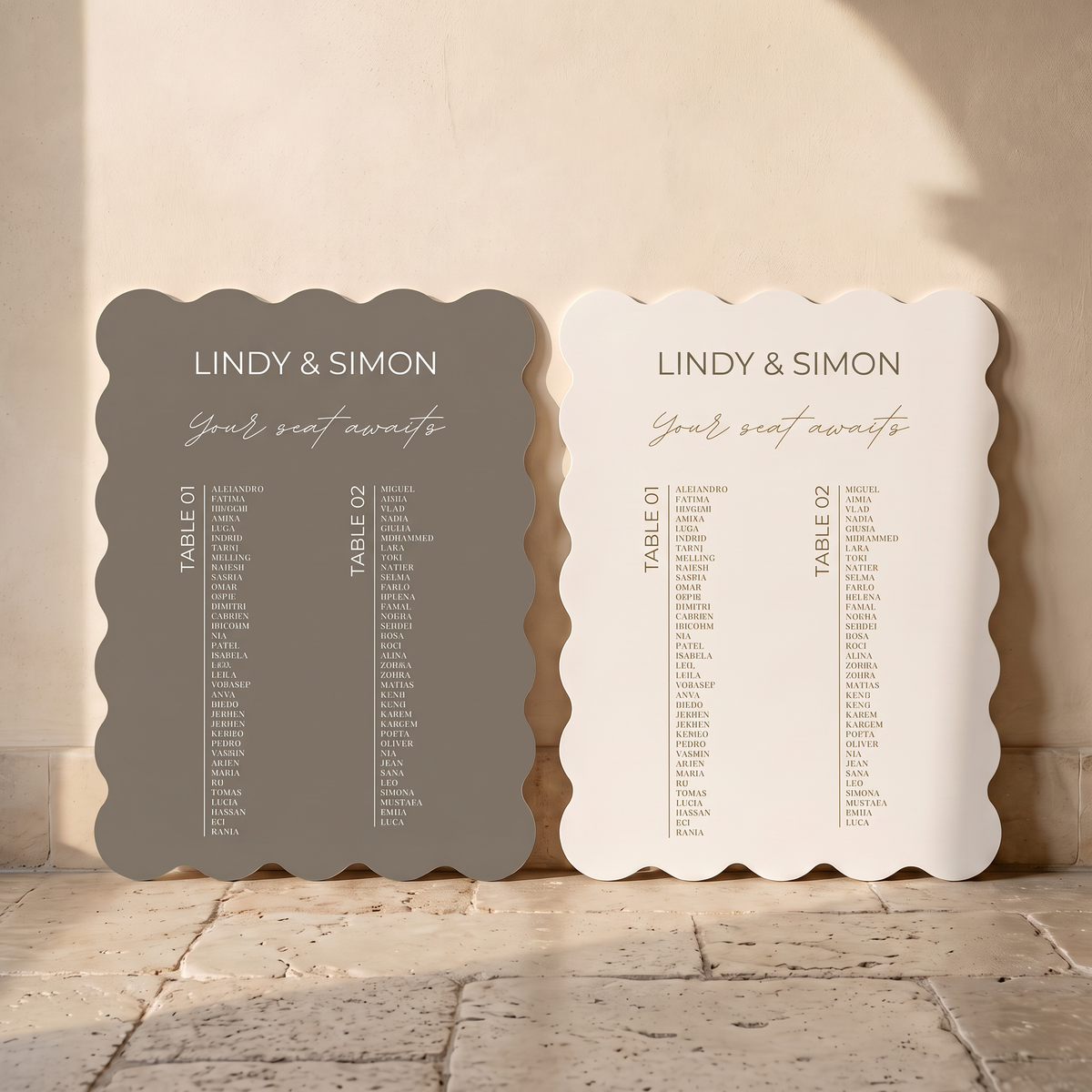 Scalloped Elegance Anthracite - Seating Chart