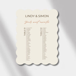 seating chart beige/terracotta scalloped elegance