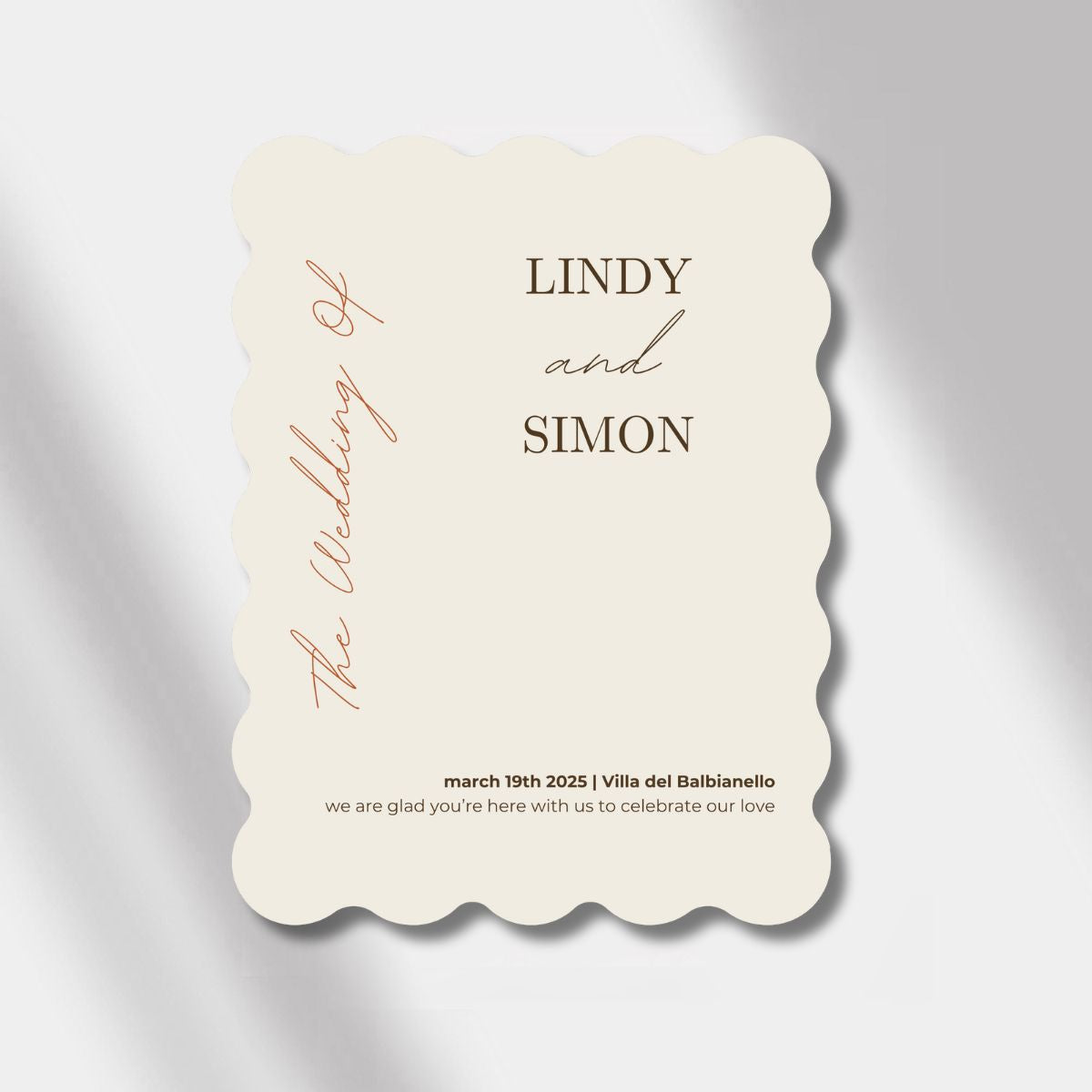 welcome sign beige/terracotta scalloped elegance