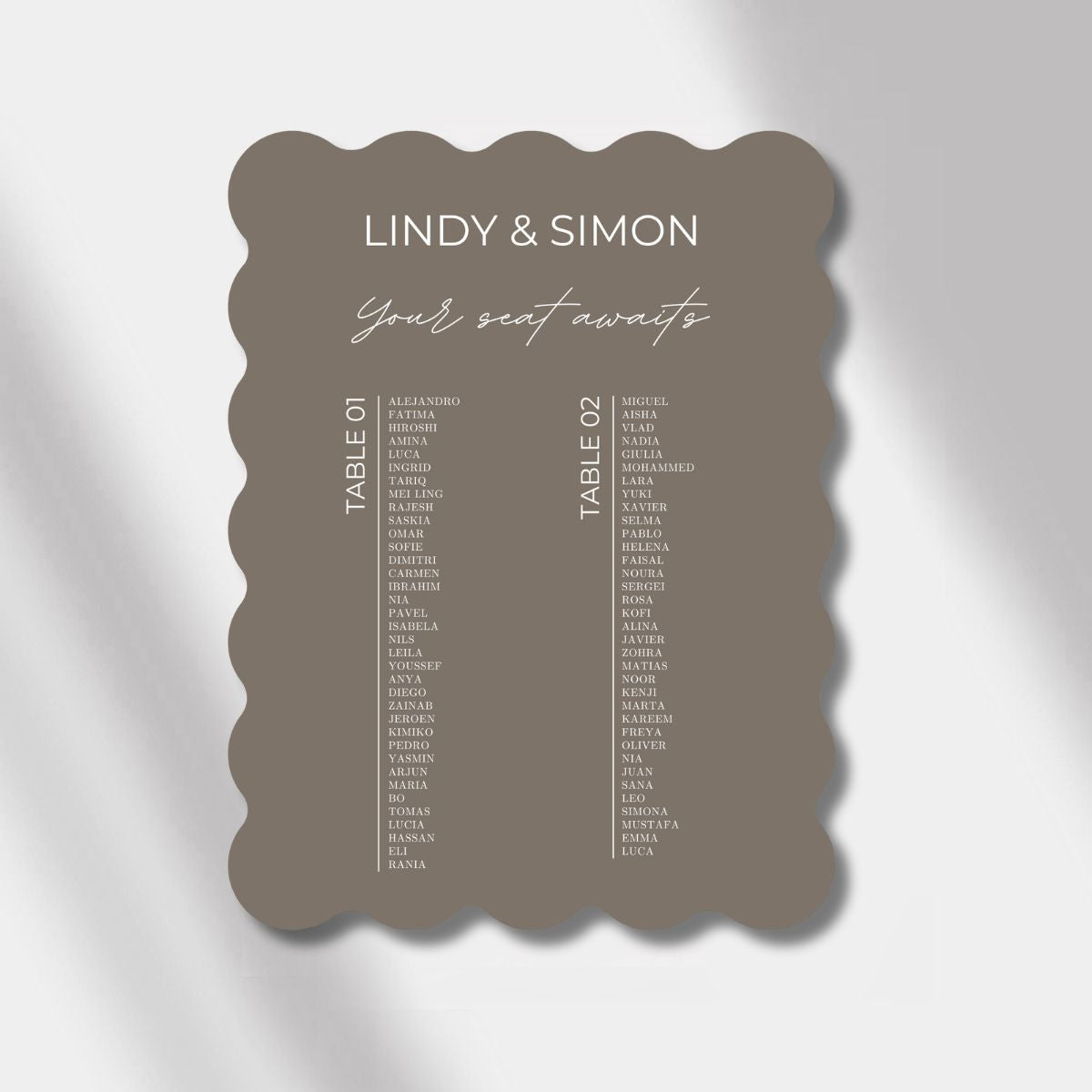 seating chart anthracite scalloped elegance
