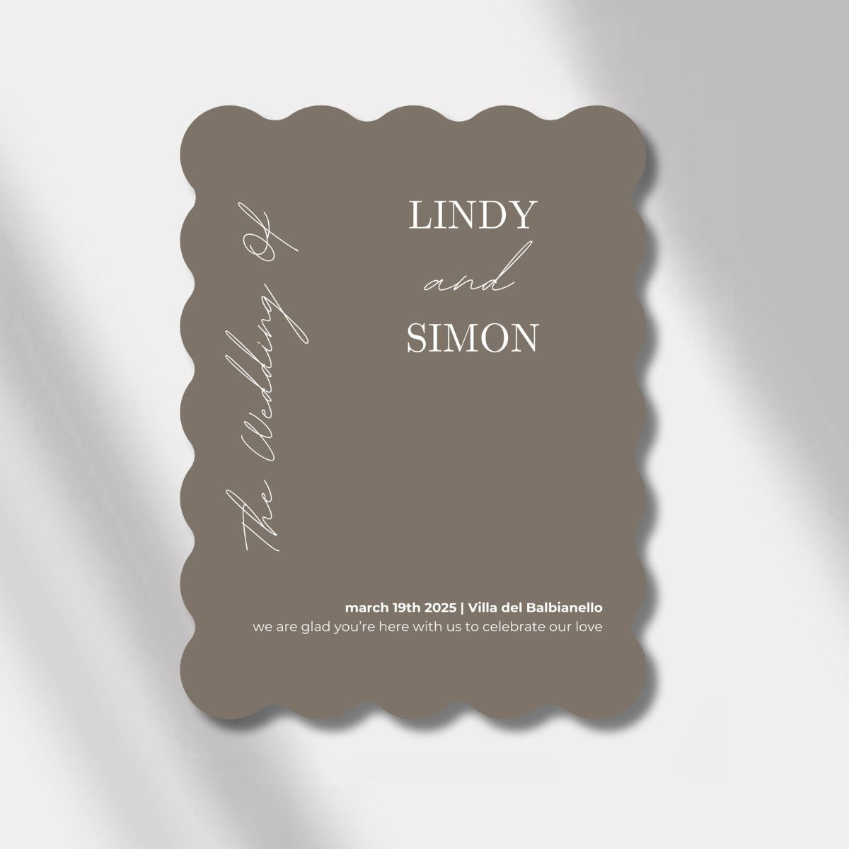 welcome sign anthracite scalloped elegance