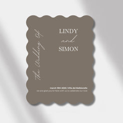 welcome sign anthracite scalloped elegance