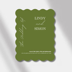 welcome sign olive green scalloped elegance