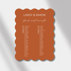 seating chart terracotta scalloped elegance