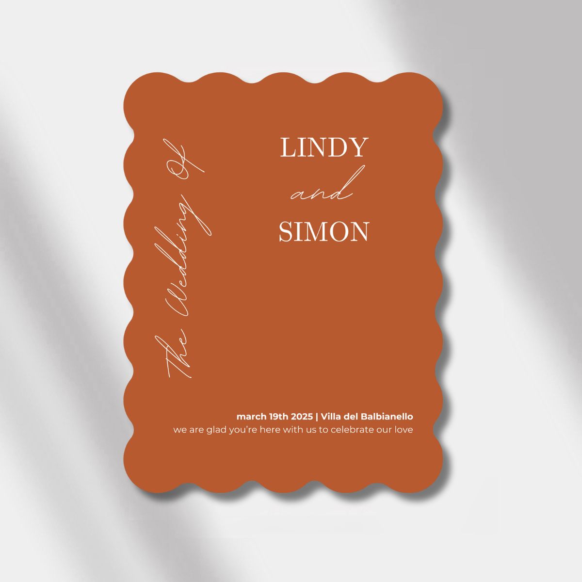 welcome sign terracotta scalloped elegance
