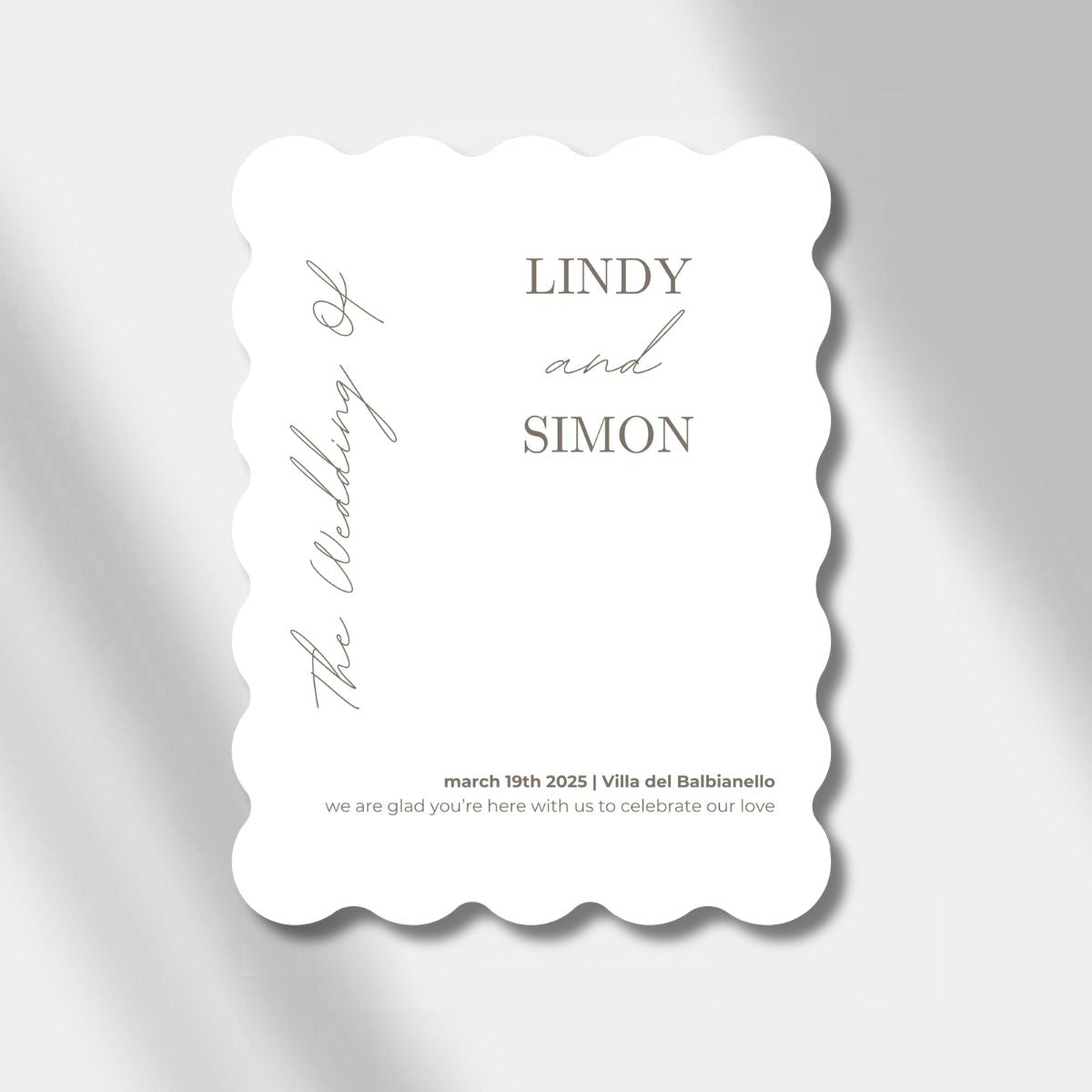 welcome sign white/anthracite scalloped elegance