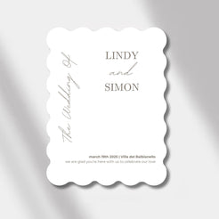 welcome sign white/anthracite scalloped elegance