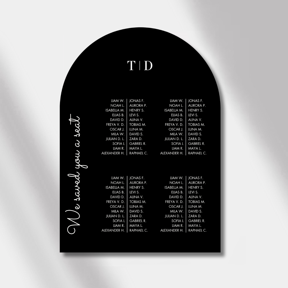 seating chart luminous noir black