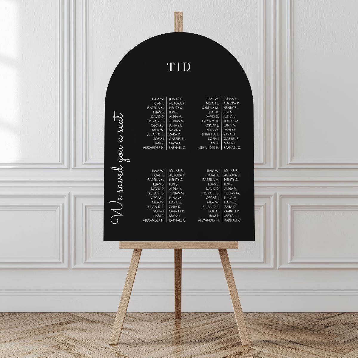 seating chart luminous noir black design
