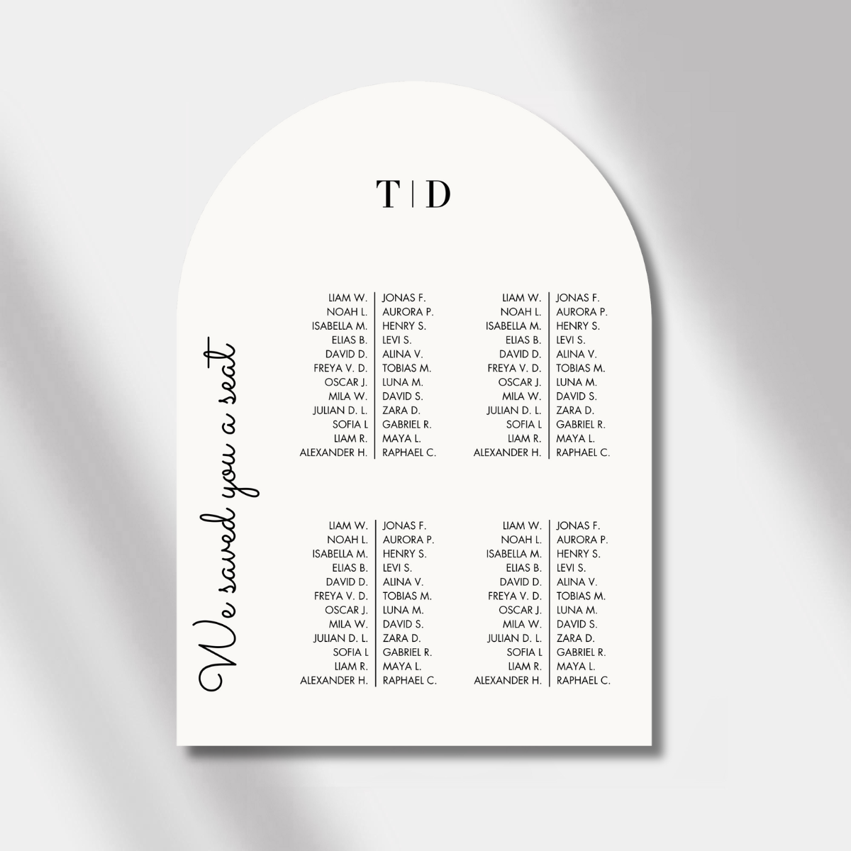 seating chart luminous noir off white