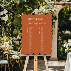 seating chart terracotta scalloped elegance design
