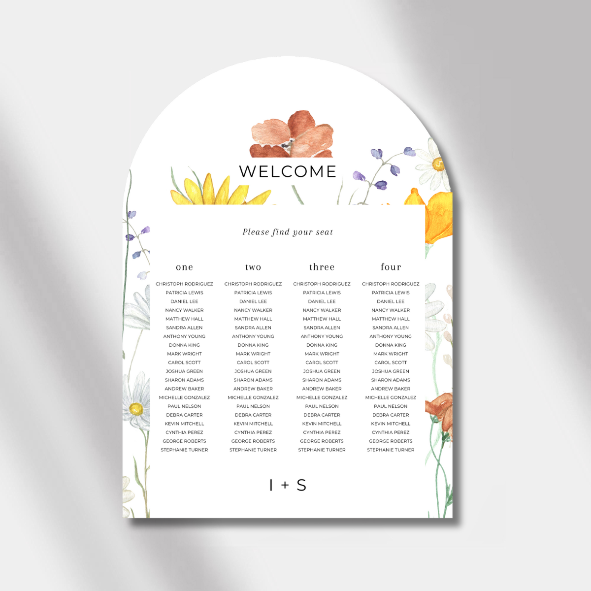 seating chart round sunflower harmony