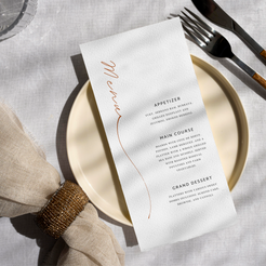 wedding menu timeless minimal design