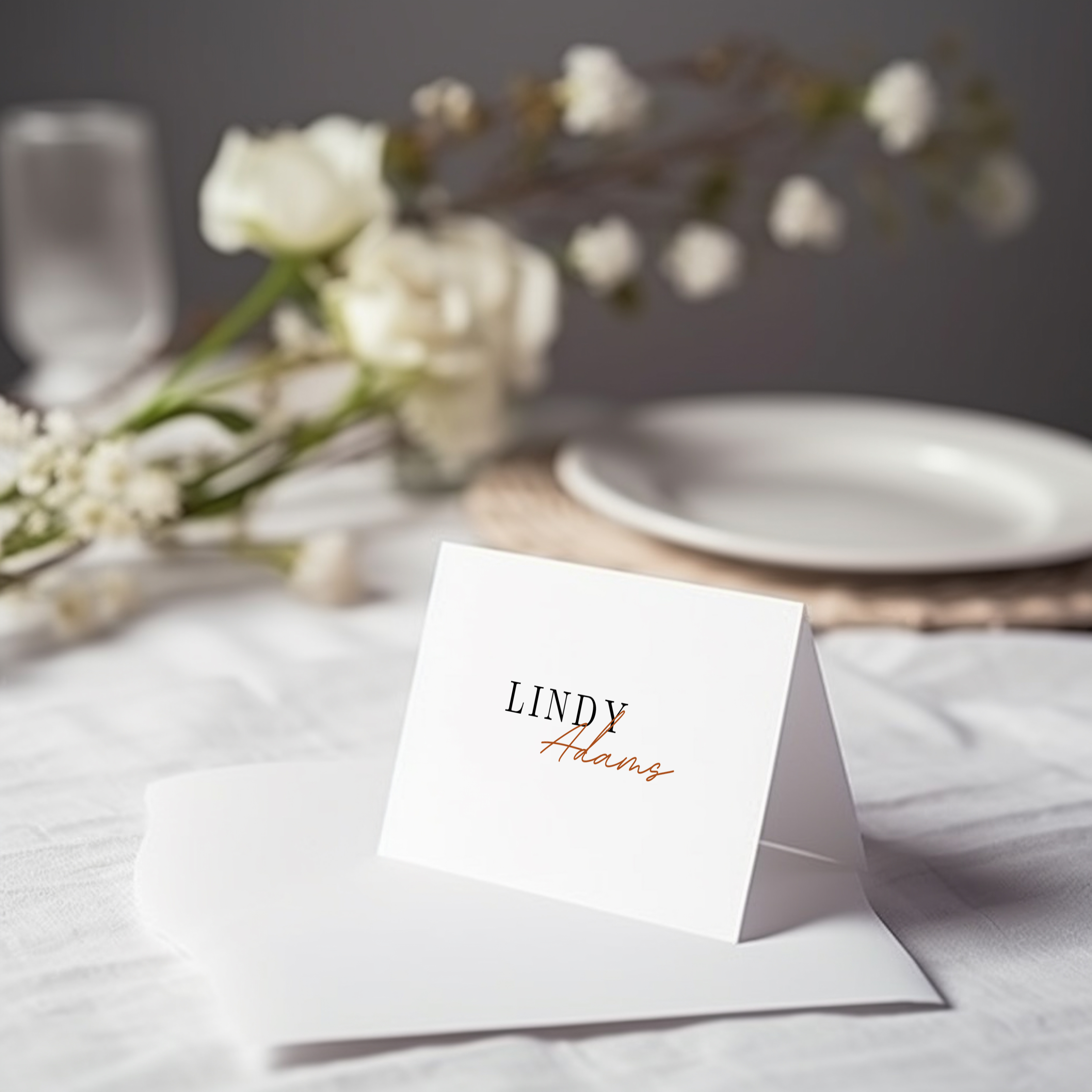 place card timeless minimal design