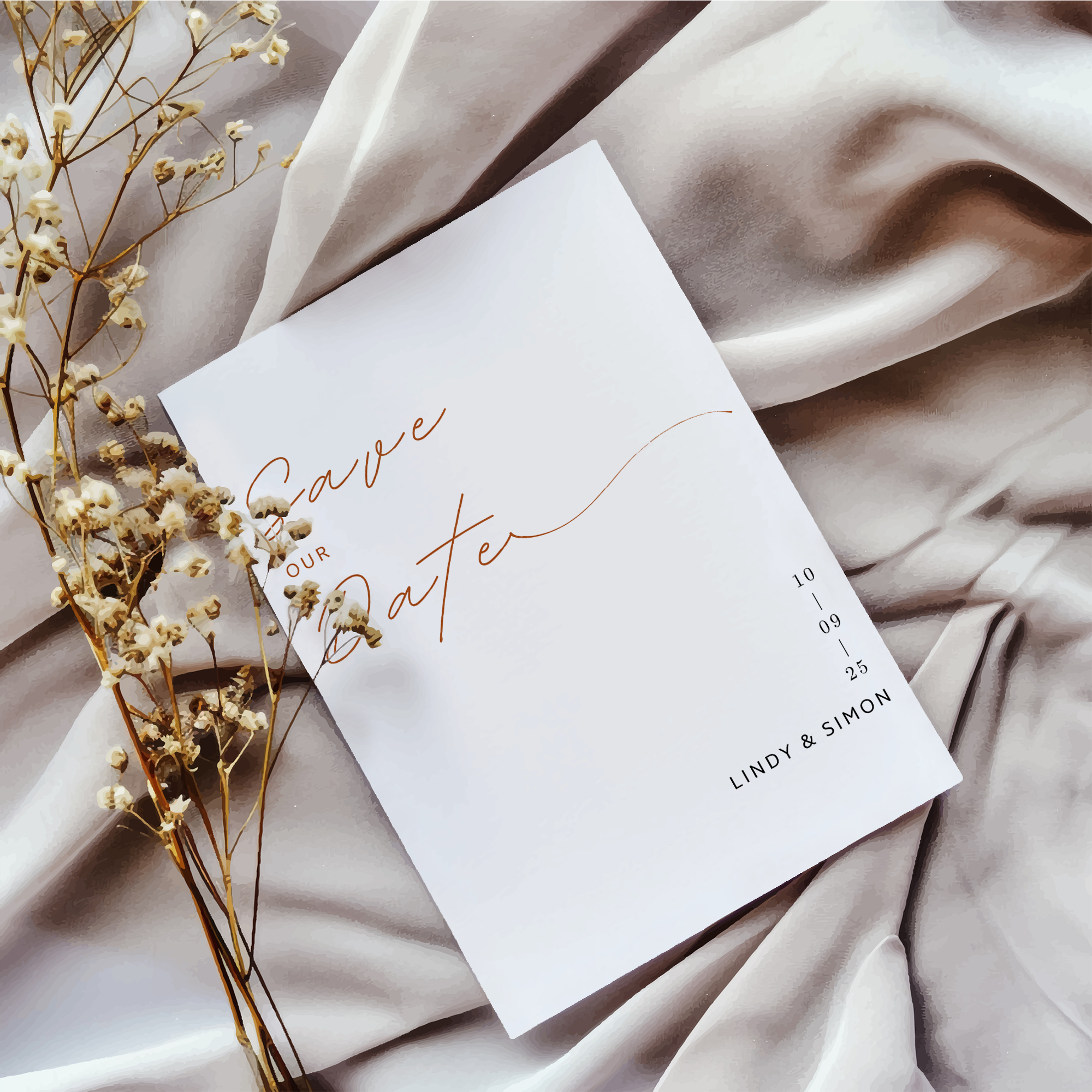 save the date card timeless minimal design