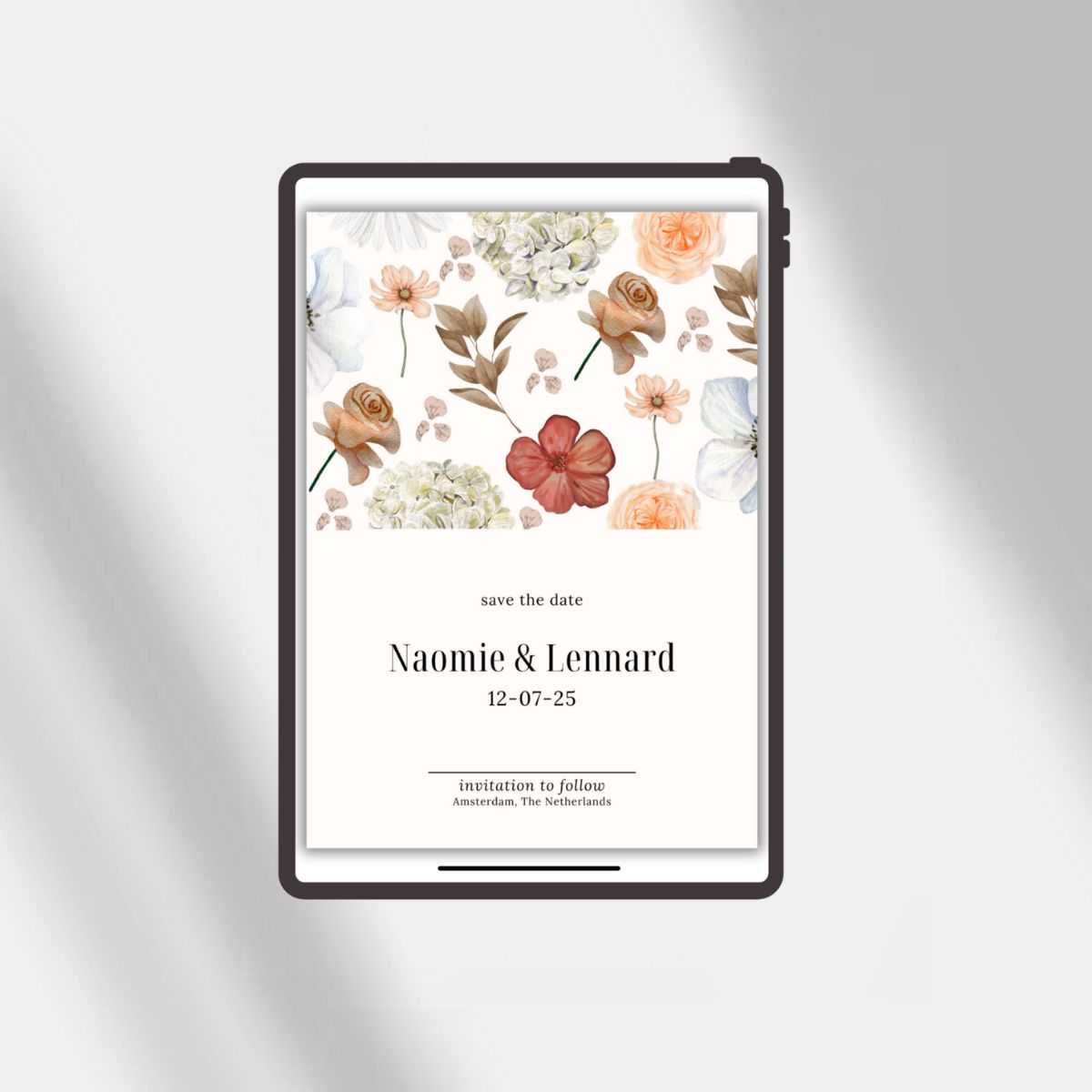 wedding esave the date 2 rose elegance