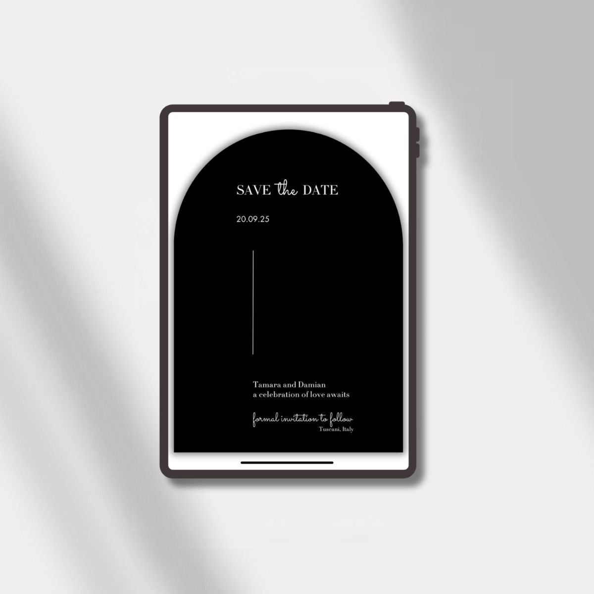wedding esave the date black luminous noir