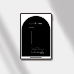 wedding esave the date black luminous noir