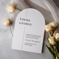 wedding invitation luminous noir off white design