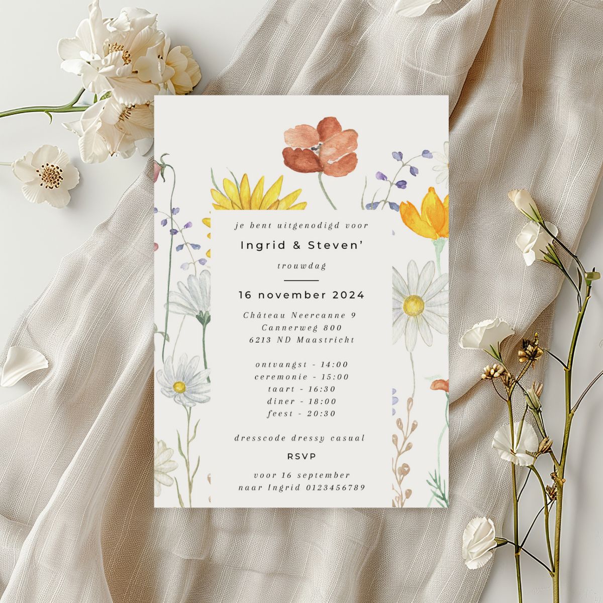 wedding invitation sunflower harmony design