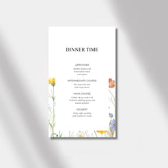 wedding menu sunflower harmony