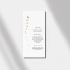 wedding menu timeless minimal