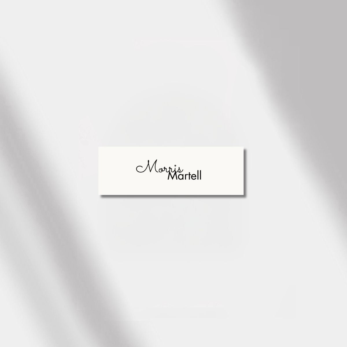 wedding place card off white luminous noir