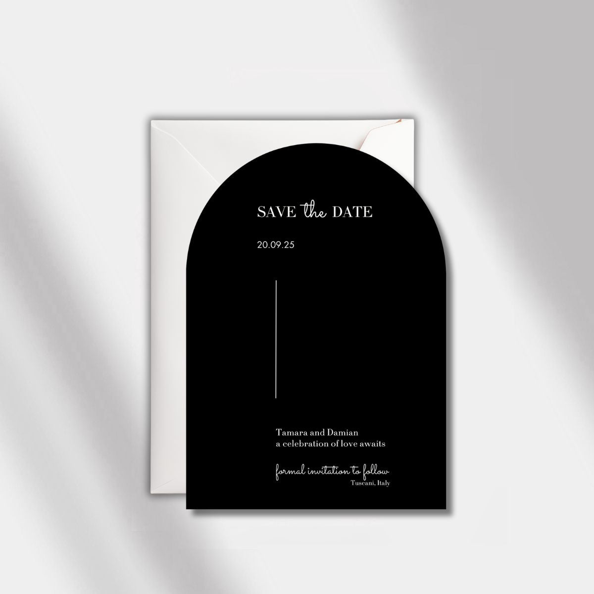 wedding save the date black luminous noir