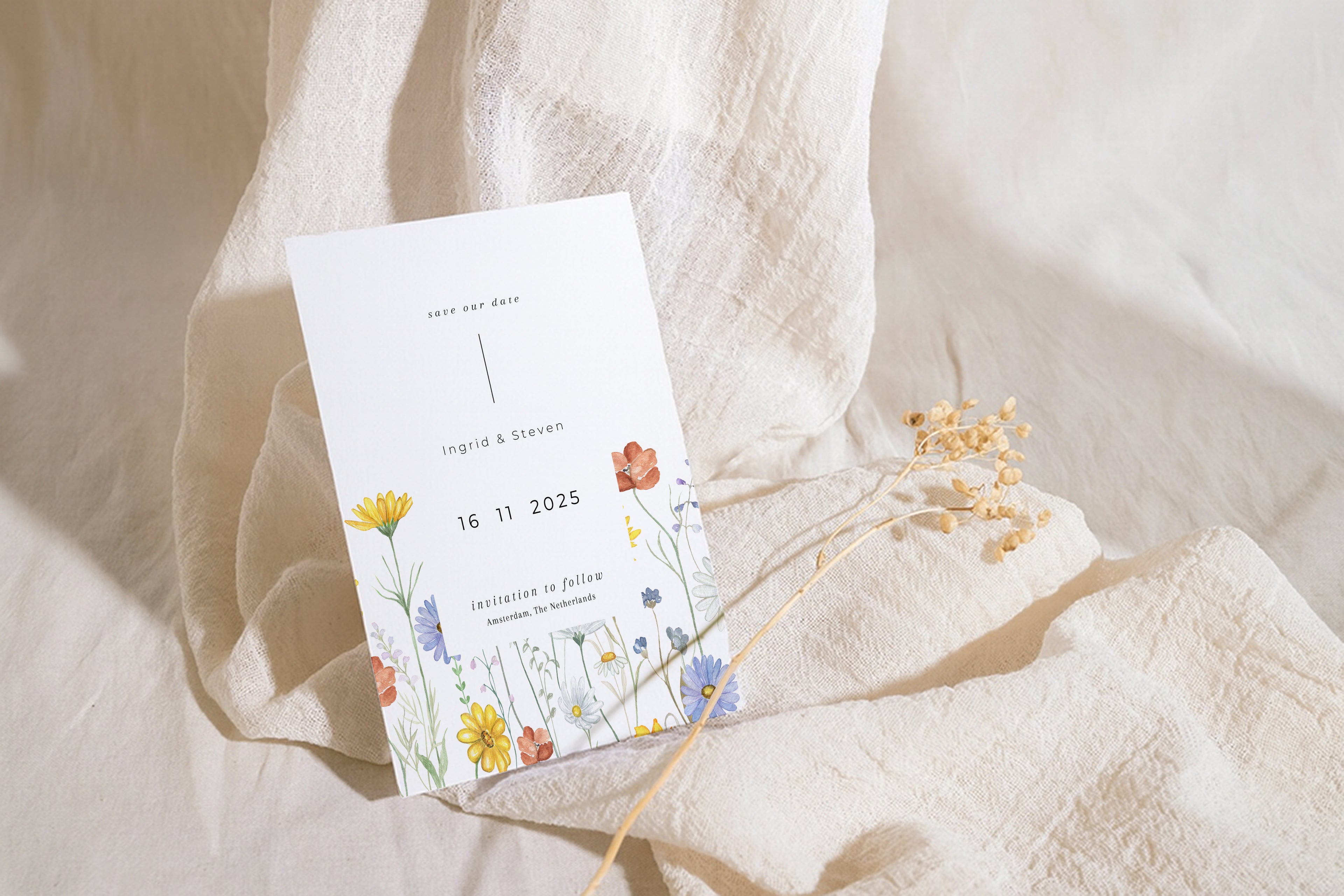 wedding save the date sunflower harmony design