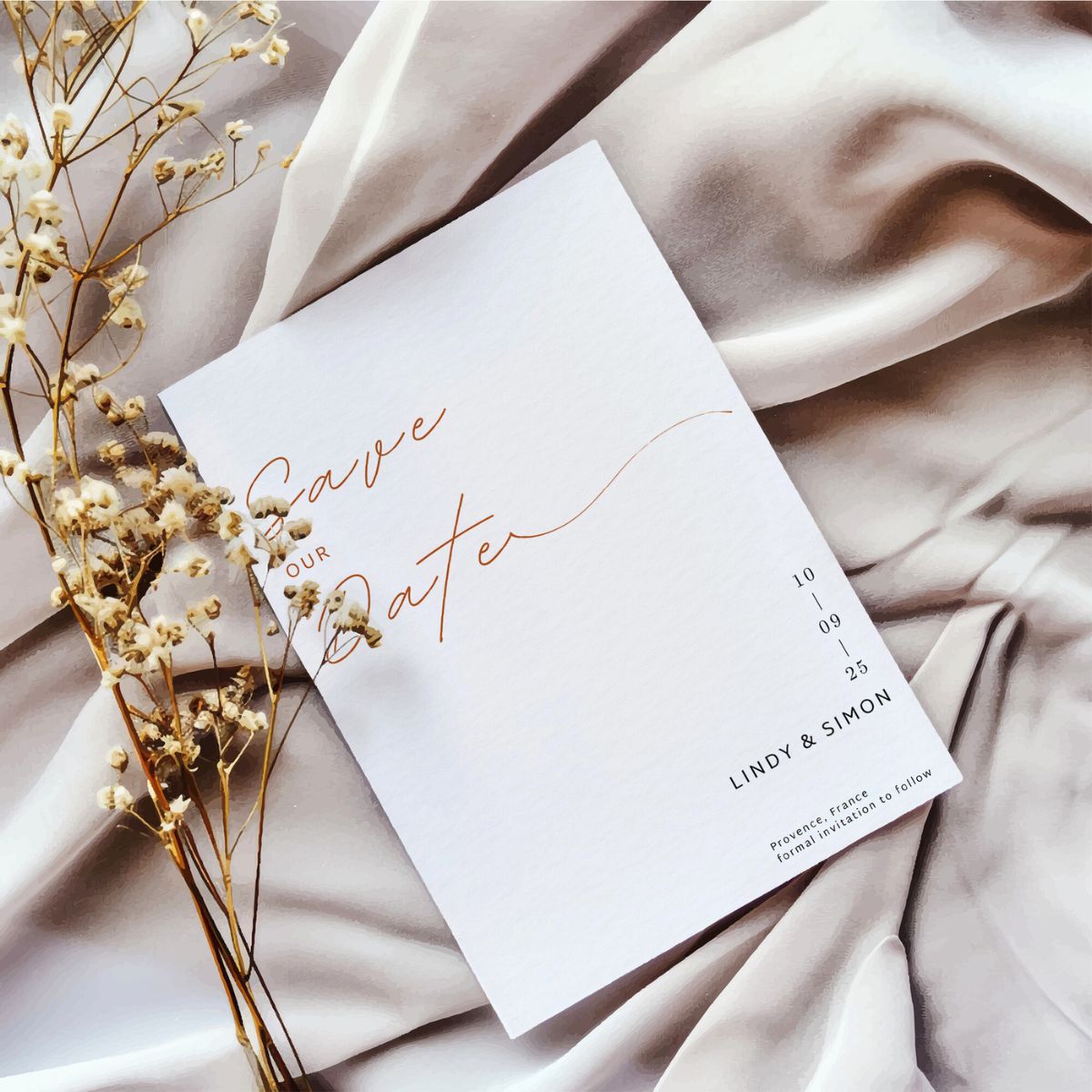 wedding save the date timeless minimal design